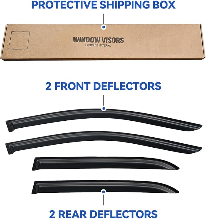 Window Visors Rain Guards Shield for 2003-2007 Honda Accord, Out-Channel Window Vent Wind Deflectors Visors Shades for Honda Accord 03 04 05 06 07