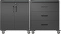 Metal Tool Cabinet,Garage Storage Cabinet System,Wall Cabinet & Locking Rolling Tool Cabinet with Doors and Adjustable Shelves,Steel Tool Cabinets for Home,Office (2 Pcs-StyleC, Black)