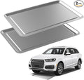 2 Pcs Under Car Oil Pans for Changing Oil, Motorcycle Automotive Oil Change Pan Silver Rust Resistant Drip Tray, Oil Catch Pan Replacement Tray for Garage Machinery Supplies (23.5 x 15.6 Inch)