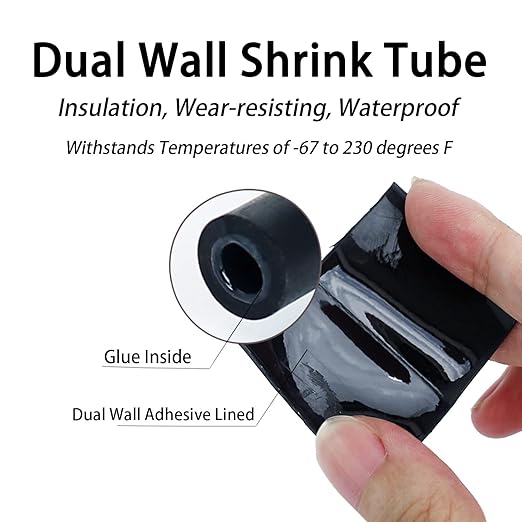 3:1 Ratio Heat Shrink Tubing Roll Adhesive Lined Industrial Marine Grade Dual Wall Heat Shrink Tube Waterproof and Sealed Black (3/4 inches(19.1 mm), 30 Feet)
