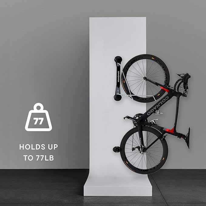 Steadyrack Bike Rack for Road Bikes - The Original Wall Mounted Vertical Bike Storage - Fits Narrow Tires - Space Saving Pivot Design - Heavy-Duty Steel Rack for Indoor Garage, Apartment or Home Use