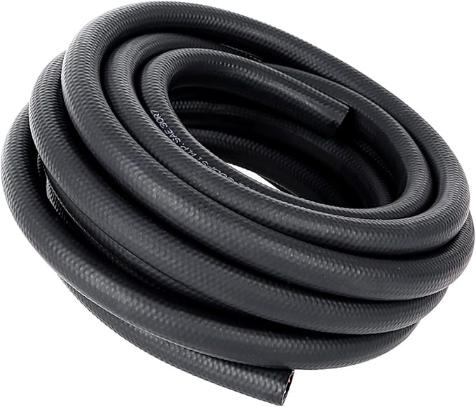 LokoCar Rubber Fuel Hose Line Push Lock 1/4" ID SAE 30R7 NBR 25ft 300PSI Black