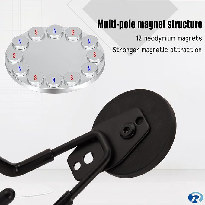 2 Pcs Magnetic Hook Heavy Duty, Strong Magnet Hooks for Garage Tools Hose Rope Electric Drill (Large)