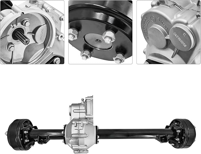 1027717-01 102771701 Rear Axle Assembly with Brake Drum 10 Teeth for 1998-Up Club Car DS & 2004-Up Club Car Precedent Electric with Graziano Transaxle