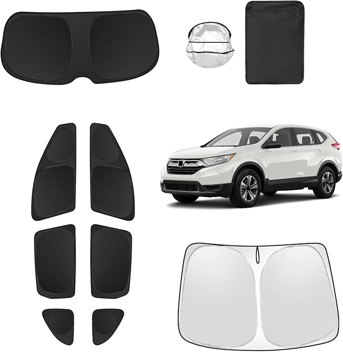 8pcs Car Window Shades for Honda CR-V CRV 2017-2022 Accessories,Windshield Side Rear Full Sunshade,Sun Visor UV Blocking, Privacy Protection and Blackout for Camping Outdoor