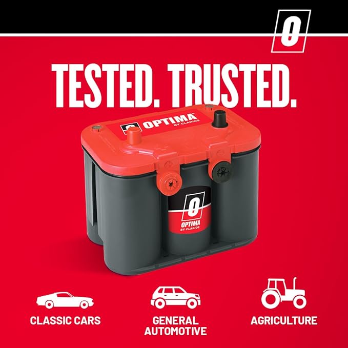OPTIMA Batteries High Performance 6V RedTop Sealed AGM Car, Truck and SUV Starting Battery, 800 CCA, SAE Terminal, Maintenance Free, Versitile Mounting, 6 Volt
