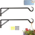 2 Pack Extra Long 19 Inch Heavy-Duty Rust-Resistant Solid Steel Plant Hangers and Bird Feeder Hangers for Indoor and Outdoor Decor, Wall Hooks
