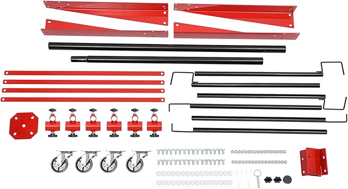 Panel Tree Stand for Painting Rotatable FreeStanding Panel Paint Holder with Wheels Adjustable Center Post for Hang Automotive Doors Fenders Bumpers, Car Repair Shops, Garages(29.5*29.5*70.87in)