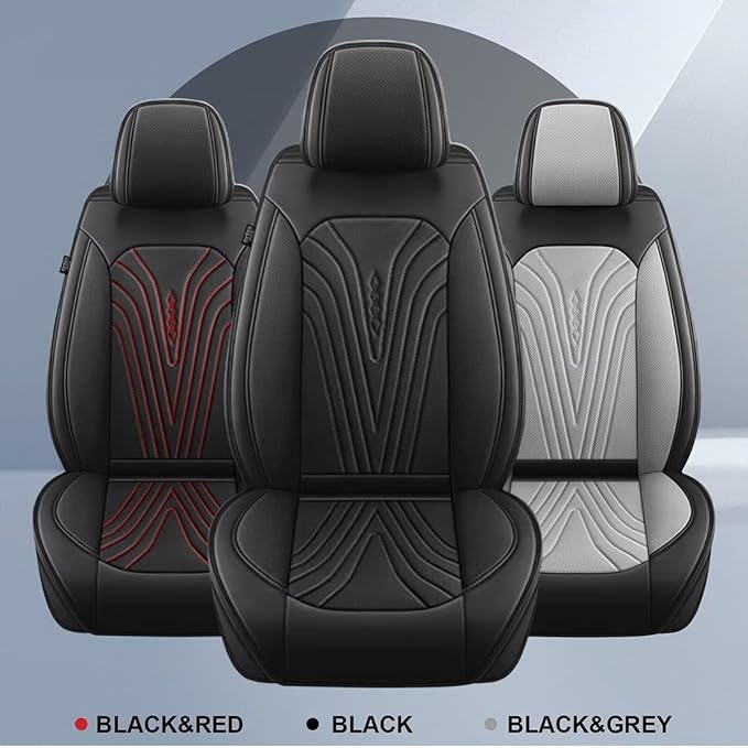 2 Front Car Seat Cover Fit for Toyota Camry 2012-2024 2025 Faux Leather Breathable Waterproof Camry Seat Covers Automotive Cushion Protector Compatible Airbag (2 Seats & Black)