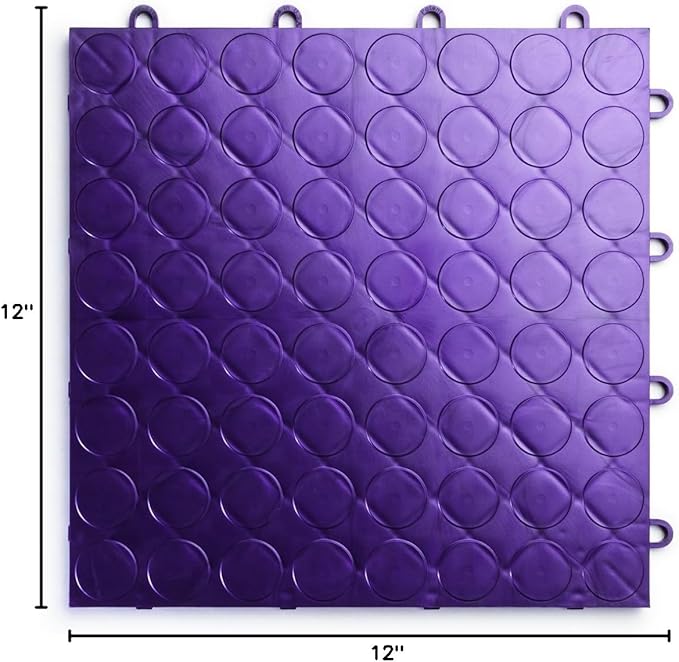 RaceDeck CIR24PURP Durable Interlocking Modular Garage Flooring Tile (24 Pack), Purple
