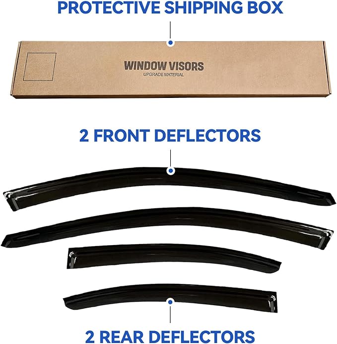 Window Visors Rain Guards Shield Compatible with 2015-2021 Subaru WRX, Window Wind Deflectors Vent Shades for 15-21 Premium Limited STi