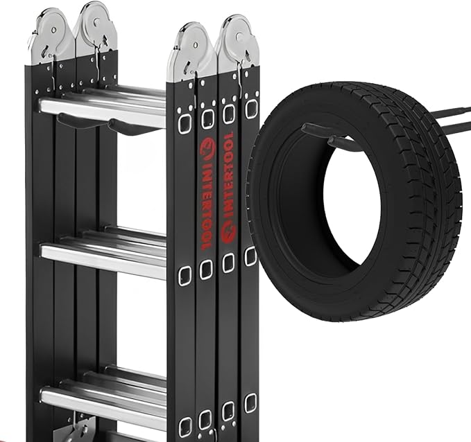 SHUESS 12.2 Inches Long Large Garage Hooks, 4 Pack Heavy Duty Garage Storage Utility Hooks, Wall Mount Organizer, Long Tool Hanger for Hanging Tire, Chairs, Hoses, Garden Tool, Bulk Items, Ropes, etc