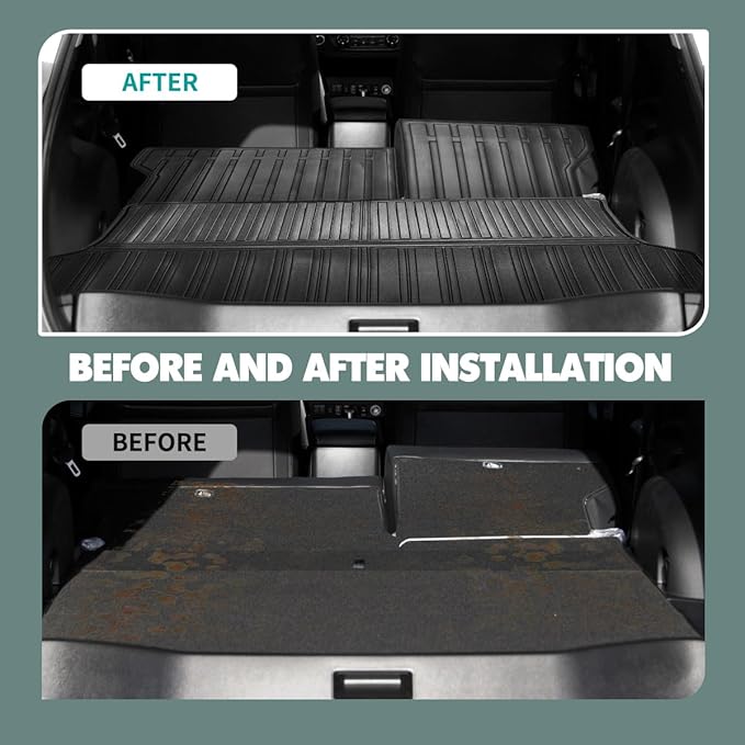 Vanseno Cargo Liner & Backrest Mat Compatible for 2013-2018 Toyota Rav4 Trunk & Rear Backrest All Weather Mats Liner (13-18RAV4)
