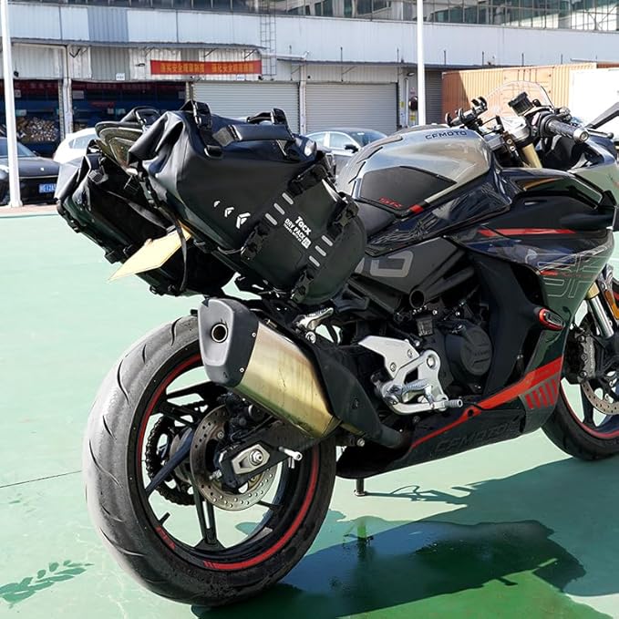 Motorcycle Saddle Bags Tail Bag, 20L Roll-top Waterproof Motor Detachable Side Trunk Bag, Motor Panniers Luggage Bag for Motorcy