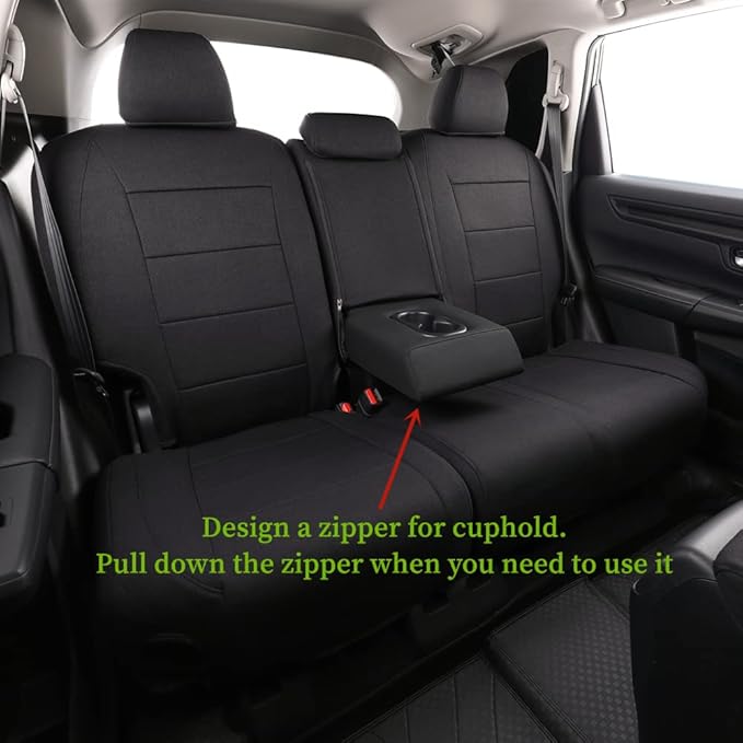 coverdream Custom Seat Covers Compatible with Select Honda CRV 2015 2016 Models (Black,Full Set)