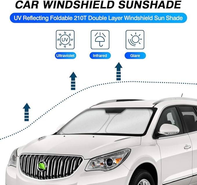 KUST Windshield Sun Shade for 2010-2017 Buick Enclave Accessories Custom Fit Sunshade Foldable Window Sun Visor Protector Blocks UV Rays Keep Your Car Cooler