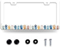 Bear Paw Print License Plate Frame Colorful Animal License Plate Frames Funny for Car Decorative Parts Stainless Stee License Plate for Standard Us Canada Funny License Plate Holder 12x6 Inch