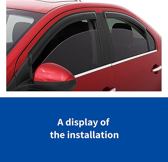 4pc Sun Rain Guards Window Visor Wind Deflector Compatible with Chevy Malibu 2013-2015 Smoke,No Maxx Hatchback Model 94362