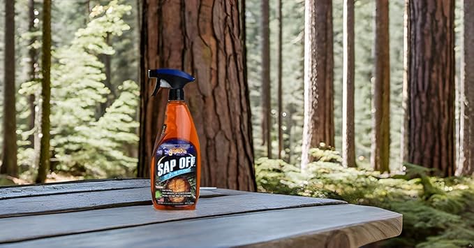 Sap Off, Fast-Acting Sap, Pine Tar & Bug Remover Spray, 22 Fl Oz, Non-Abrasive Formula Safe for Paint, Glass & Plastic, Removes Dried-On Sap, Tar, and Bug Residue Quickly