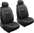 GIANT PANDA 2 Front Leather Car Seat Cover for Hyundai,3D Air Cool Mesh Thick Seat Covers Custom Fit Hyundai Sonata Elantra Santa Fe Tucson Accent Kona Palisade Genesis Venue Ioniq (Black)