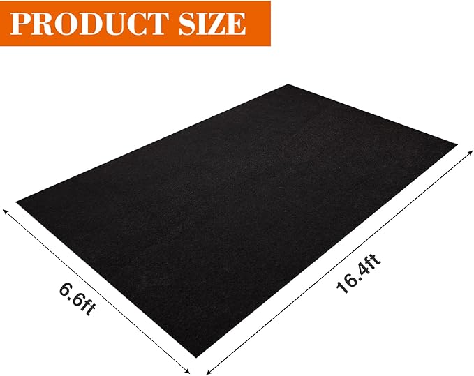 Extra Large 6.6 x 16.4ft Garage Floor Mat- Absorbent/Waterproof Oil Maintenance Mat to Protect Garage Floor Surface- Reusable Oil Spill Mat for Under Car Garage Shop Parking Floor Driveway (Black)