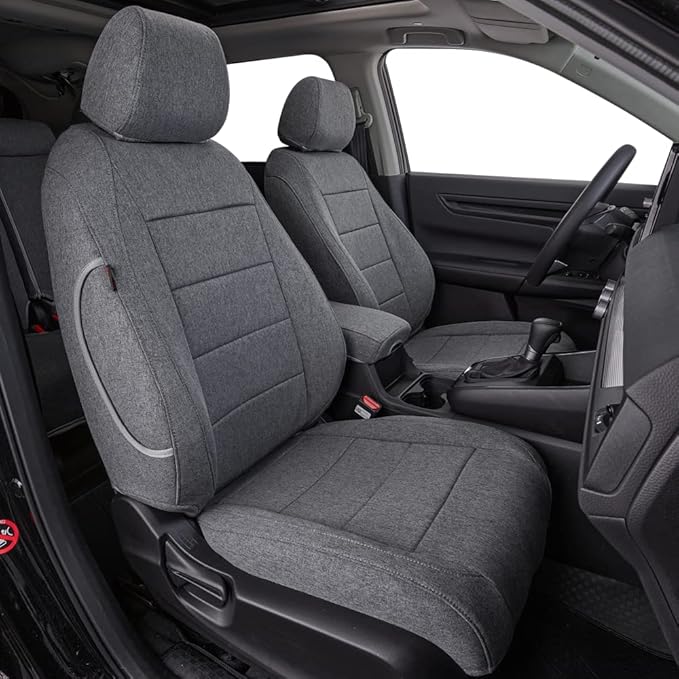 coverdream CRV Seat Covers Custom Fit for 2015 2016 Honda CRV LX,EX,SE,EX-L,Touring,Full Coverage,Airbag Compatible,Polyester Car Seat Protector(Full Set,Gray)