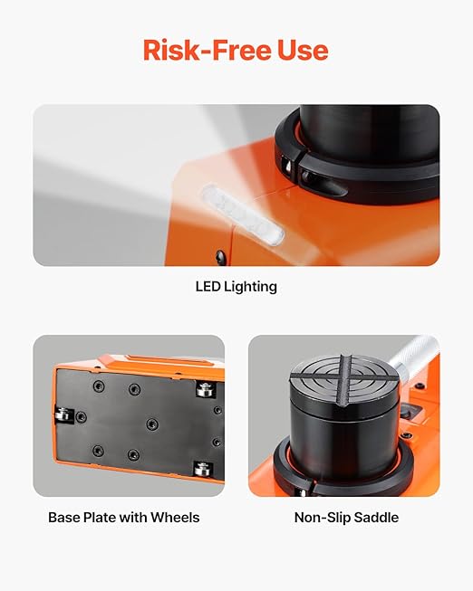 VEVOR Electric Car Jack, 15 Tons /33000 lbs, Adjustable Electric Scissor Jack with High Load Capacity, 12V Dual-Powered Tire Change Replacement with LED Light, Portable Jack kit for Sedan, SUV, Truck