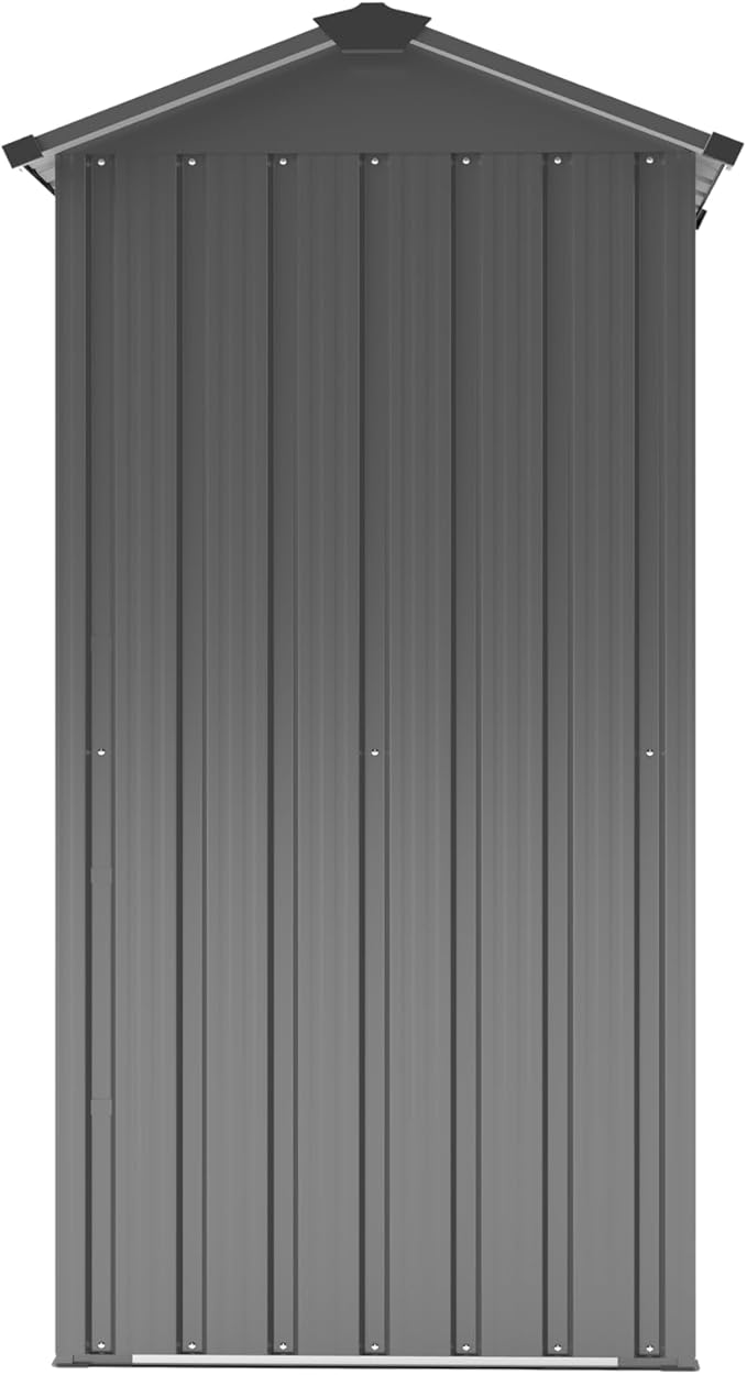 Outdoor Metal Storage Shed, Waterproof Garden Tool Shed with Lock, Galvanized Steel Utility Cabinet, Weather-Resistant Storage Locker for Backyard, Patio, Garage Tools Organization (Black)