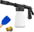 Car Wash Foam Gun + Microfiber Wash Mitt - Car Foam Sprayer - Foam Cannon for Hose - Spray Foam Gun Cleaner - Snow Foam Blaster for Cars, Boats, RVs, Foam Cannon Connects to Any Garden Hose