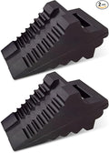 ROBLOCK Solid Rubber Wheel Chocks Heavy Duty Trailer Chock, G.V.W. Up to 4T, 2 Pack Black, 8.6" L x 3.7 W x 4.7" H for Car, Travel Trailers, RV, Truck, and ATV, for All Weather Use