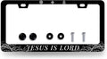 Jesus is Lord License Plate Frame Christian License Plate Holder Stainless Steel Funny Design with 2 Holes and Screws 12.3" x 6.3"
