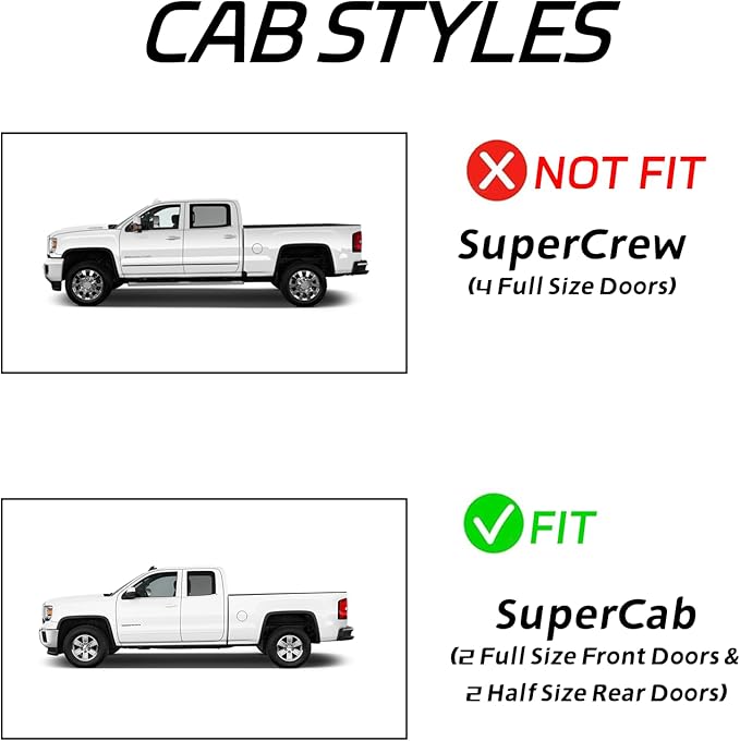 in Channel Rain Guards Fit for 2015-2020 Ford F150 Super Cab, 17-20 F150 Raptor, 2017-2023 F250 F350 F450 F550 Extended Cab Window Wind Deflectors, Vent Window Visors Shades