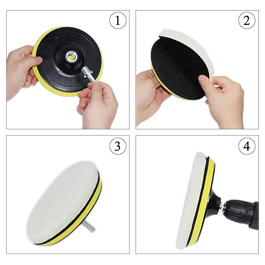 Car Foam Polishing Buffing Kit,Polishing Buffing Pads,Wool Pads,Polishing & Buffing Wheels,for Headlights & Car Body Car Foam Car Wax & Buffer Kits (6)