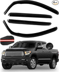 4PCS in Channel Rain Guards for Toyota Tundra Crew Max 2007 2008 2009 2010 2011 2012 2013 2014 2015 2016 2017 2018 2019 2020 2021, Vent Window Visors Shades, Durable Wind Deflectors