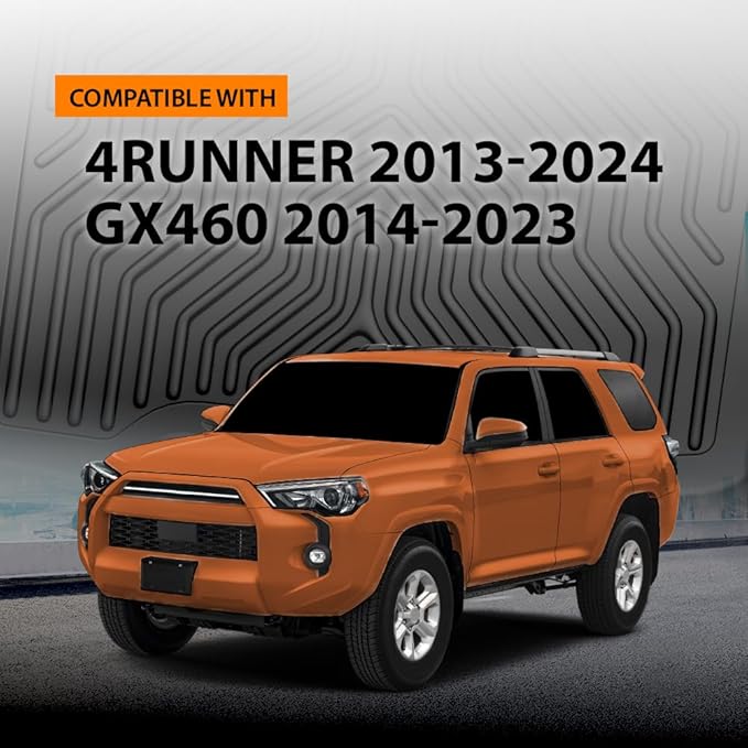 G-PLUS Floor Mats for Toyota 4Runner 2013-2024/Fit for Lexus GX460 2014-2023, TPE Custom Fit All Weather Floor Liners,Front & 2nd Row 4 Runner & GX460 Car Mats