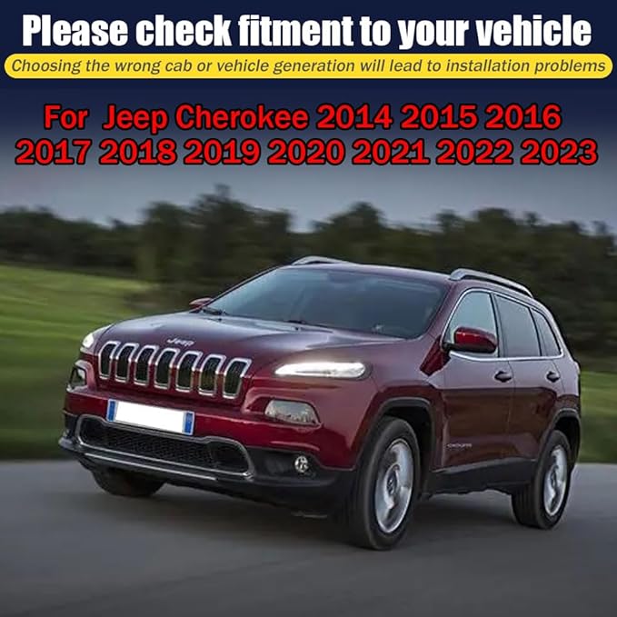 Rain Guards for Jeep Cherokee 2014-2023, Tape-on Side Window Deflectors for Jeep Cherokee, Window Visors for Jeep Cars, for Jeep Car Accessories, 4 pcs