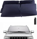 Windshield Sun Shade Umbrella for 2022-2025 Jeep Wagoneer Accessories: Custom Fit 240T Silver, Double Thickened, Foldable Sunshade Window Sun Visor, Ultimate 99% UV Blocking for Series I/II/III