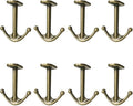 Ball Two Prong Ceiling Hook for Closet Top Bathroom Kitchen Cabinet Garage Pack of 8 (Bronze)