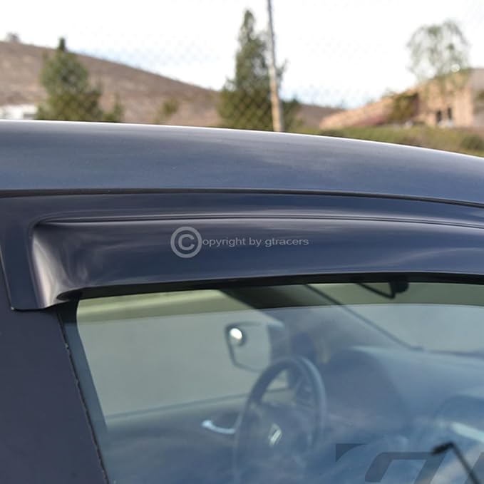Dark Smoke Tint Window Visors Front Rear Deflector Sun/Rain/Wind Guards Shade for 1995-2004 Compatible with Toyota Tacoma - 2pcs