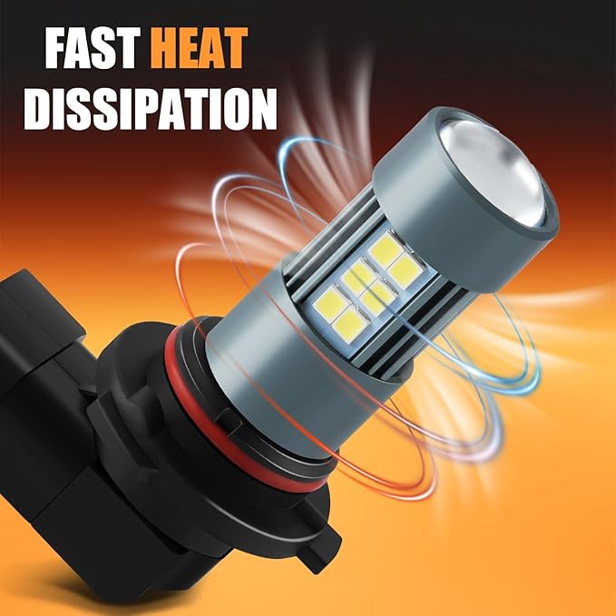 9005 LED Fog Bulbs, Super Bright HB3 LED Fog Light 6500K Cool White, Pack of 2