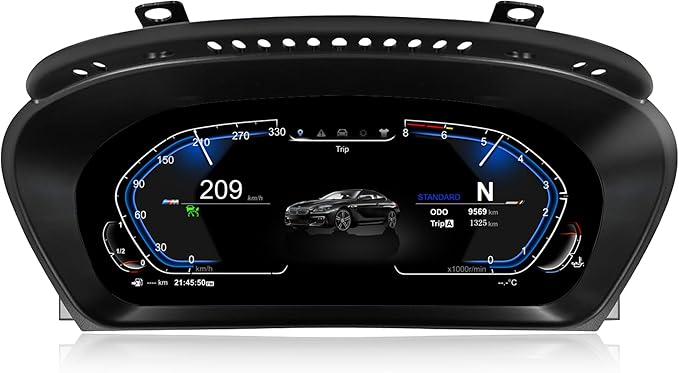 Speedometer Instrument for BMW E60 E61 E63 E64 2003-2009 CCC CIC, 12.3 inch Linux System Original Car Display Digital Cluster Dashboard Screen with Panel
