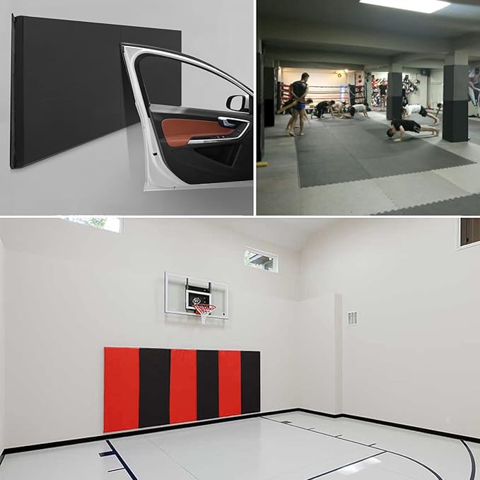 PROGOAL 2"/4" Thick Foam Protection Wall Pad，Gym Basketball-Court Protectors，Durable Waterproof Padding for Wall-Mounted Basketball Hoops(60" L x 20" W)…