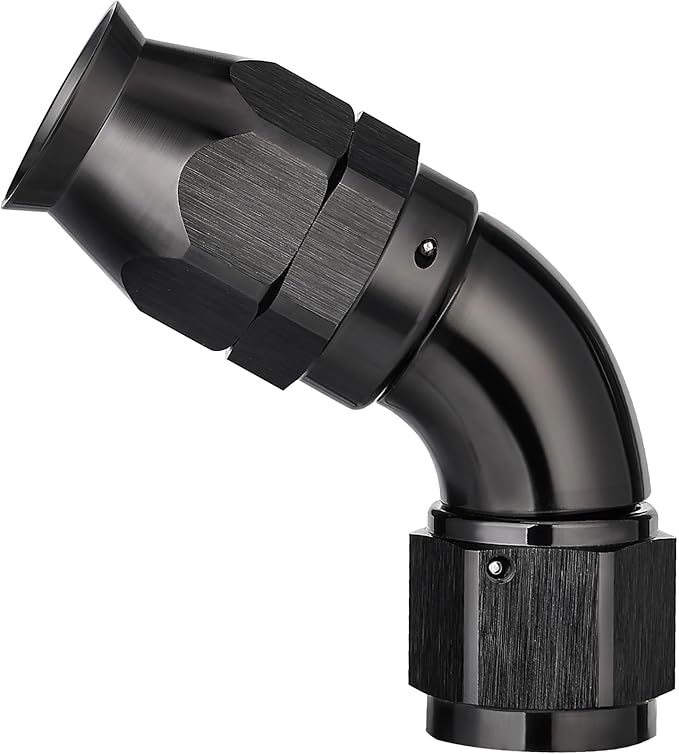 EVIL ENERGY 6AN 60 Degree PTFE One Piece Full Flow End Hose Fitting Aluminum Black