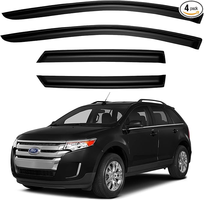 Window Visors Rain Guards for 2007-2014 Ford Edge, Out-Channel Window Vent Wind Deflectors Visors Shades for 2007-2015 Lincoln MKX