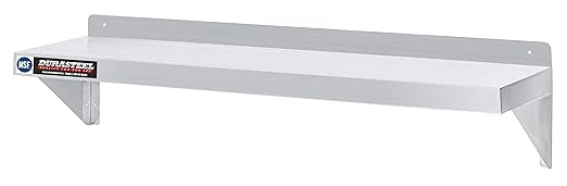DuraSteel Stainless Steel Wall Shelf - 48" Wide x 12" Deep Commercial Grade - NSF Certified - Industrial Appliance Equipment (Restaurant, Bar, Home, Kitchen, Laundry, Garage and Utility Room)