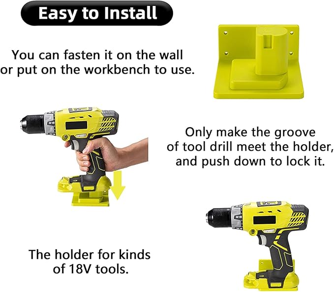 20 Pack Tool Holder Wall Mount Portable Compatible with Ryobi 18V Power Tool Holder Mount Hanger Storage Organizer with Screws Easy Installation for Workshop Garage