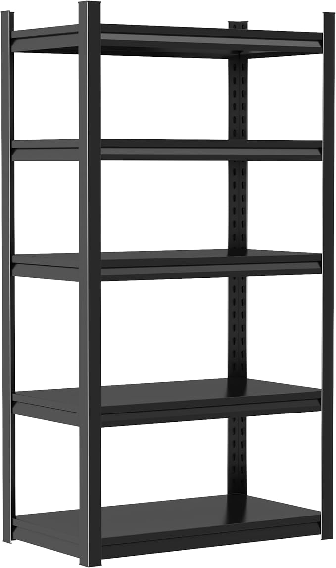 Metal Garage Shelving Unit, Heavy Duty 5-Tier Adjustable Storage Rack, Steel Shelving,2500 lbs Capacity, Industrial Shelves for Heavy Tools and Equipment (5-Tier 63" H x20 W x 14" D)