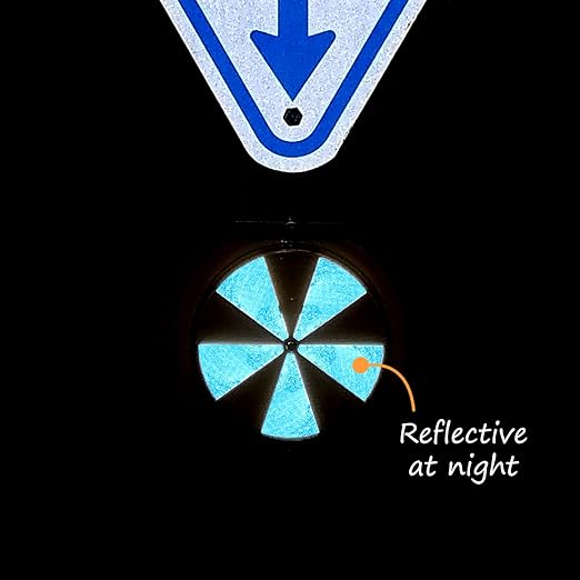 SmartSign Ice Alert Indicator Sign - 6 inch Diameter, Temperature-sensitive Mountable Roadway Reflector, Medical Grade Polycarbonate, Grey, Blue and White, Made in USA