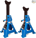 Car Jack Stands 2 Ton with Double Locking and Large Foot Base for Lifting Cars,SUVS,MPVS, Heavy Duty Steel, 4400 lb Capacity, 1 Pair, Blue