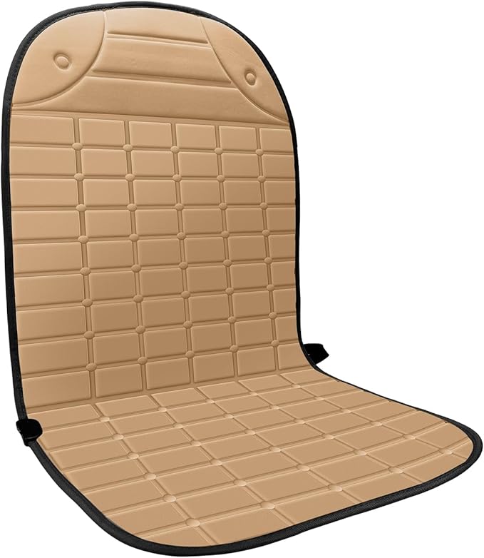 Seat Cushion for Cold Weather - Winter Soft Seat Cover with Adiustanle Buckle for Full Back and Seat (Khaki)
